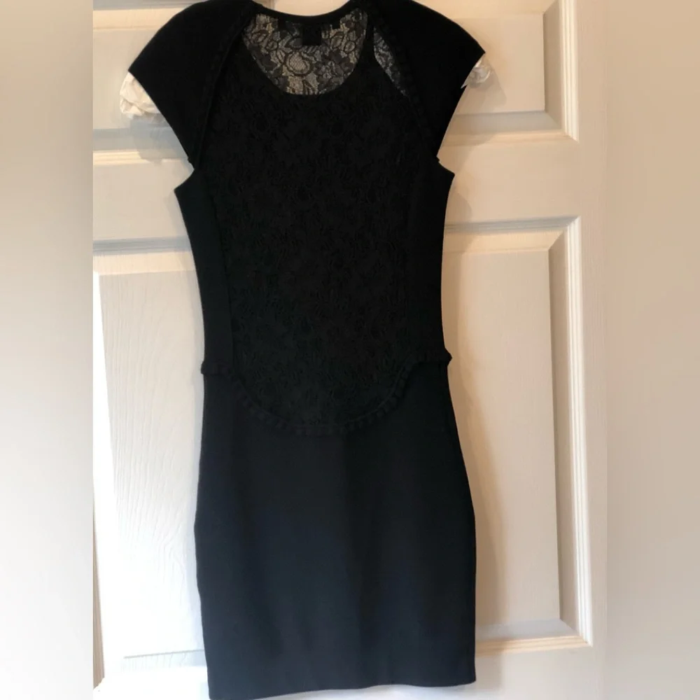 French Connection Short Sleeve Black Dress - Picture 2 of 10